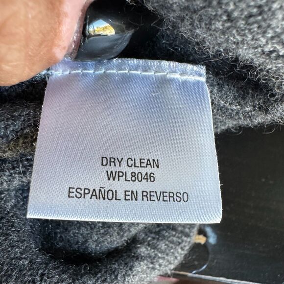 Charter Club Sweater Women 1X Luxury Cashmere V neck Minimalist Grey - Picture 8 of 9